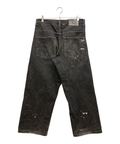 SOUTHPOLE（サウスポール）SOUTHPOLE (サウスポール) ペイント加工バギーデニムパンツ ブラック サイズ:34の古着・服飾アイテム