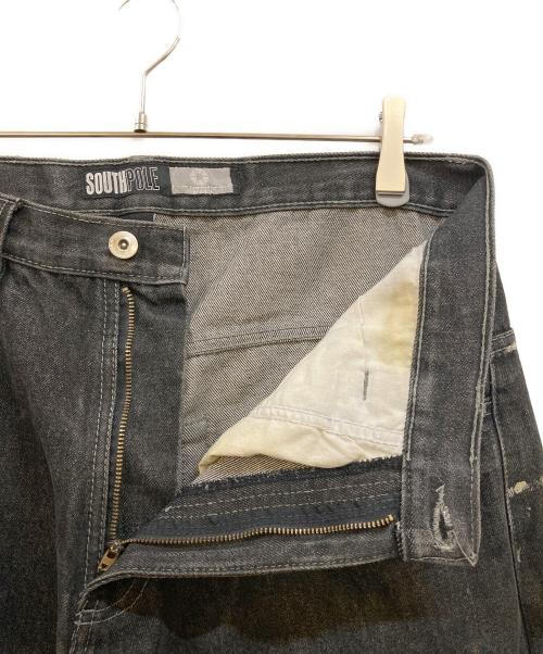 SOUTHPOLE（サウスポール）SOUTHPOLE (サウスポール) ペイント加工バギーデニムパンツ ブラック サイズ:34の古着・服飾アイテム