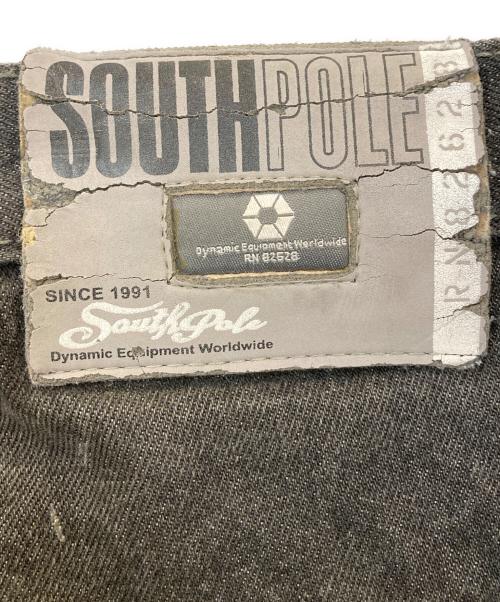 SOUTHPOLE（サウスポール）SOUTHPOLE (サウスポール) ペイント加工バギーデニムパンツ ブラック サイズ:34の古着・服飾アイテム