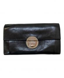 PRADA（プラダ）の古着「サークルロゴ レザーロングウォレット」｜ブラック