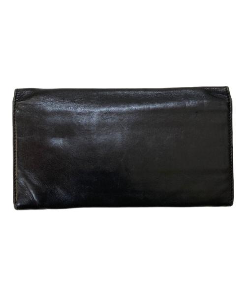 PRADA（プラダ）PRADA (プラダ) サークルロゴ レザーロングウォレット ブラックの古着・服飾アイテム