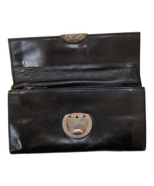 PRADA（プラダ）PRADA (プラダ) サークルロゴ レザーロングウォレット ブラックの古着・服飾アイテム