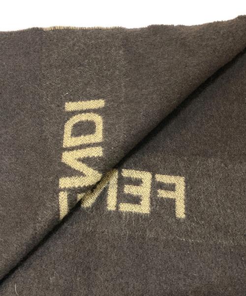 FENDI（フェンディ）FENDI (フェンディ) ウールロゴマフラー ブラウンの古着・服飾アイテム