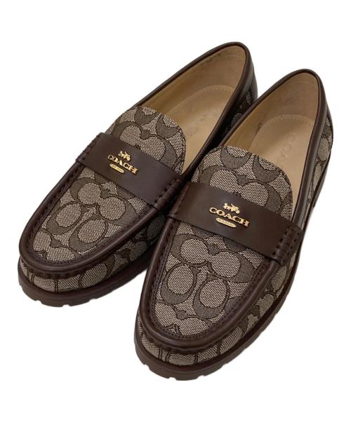 COACH（コーチ）COACH (コーチ) シグネチャー ジャニー ローファー ブラウン サイズ:7の古着・服飾アイテム