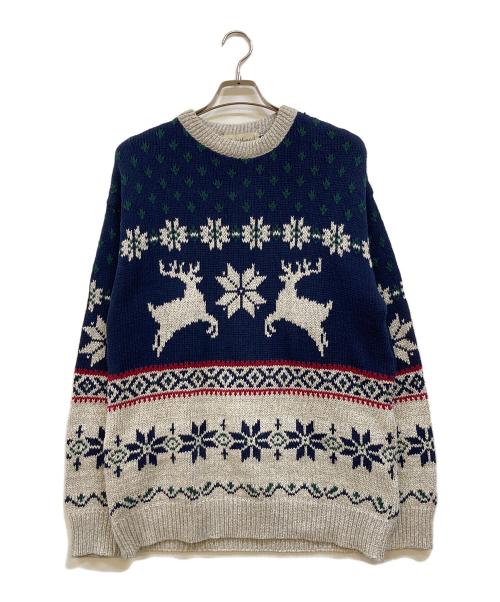 Great Land（グレートランド）Great Land (グレートランド) ノルディックセーター ネイビー×グレー サイズ:Lの古着・服飾アイテム