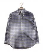 BROOKS BROTHERSブルックスブラザーズ）の古着「チェックBDシャツ」｜ネイビー