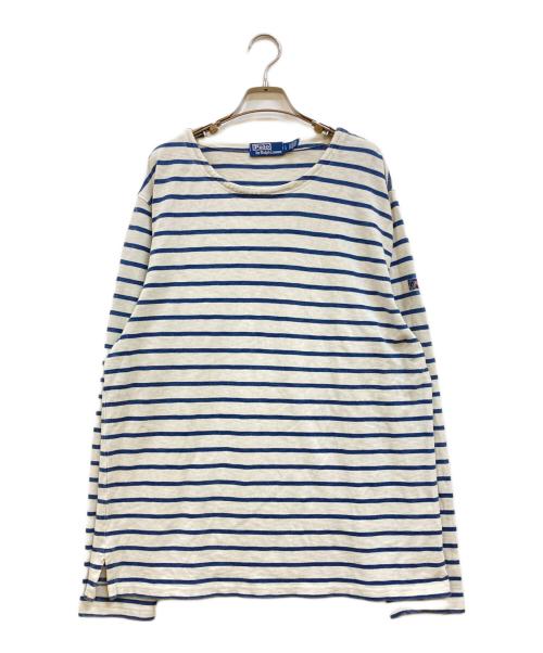 POLO RALPH LAUREN（ポロ・ラルフローレン）POLO RALPH LAUREN (ポロ・ラルフローレン) ストライプド ボートネック マリナーTシャツ ブルー×ホワイト サイズ:Lの古着・服飾アイテム