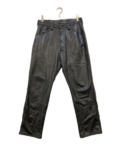 Wrangler（ラングラー）Wrangler (ラングラー) URBAN RESEARCH ID (アーバンリサーチアイディー) フェイクレザーパンツ ブラック サイズ:Ｍの古着・服飾アイテム