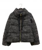 ANAYIアナイ）の古着「リングツイードスタンドダウンコート」｜ブラック