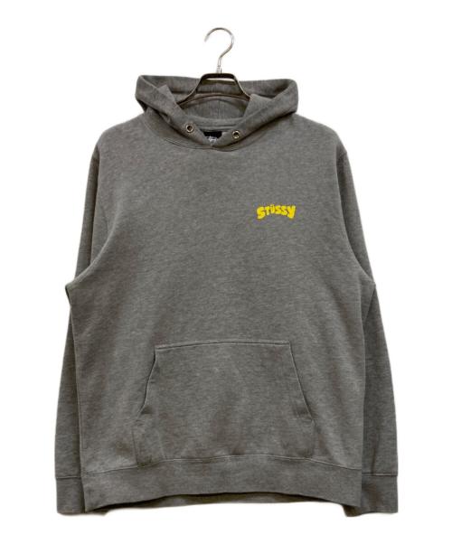 stussy（ステューシー）stussy (ステューシー) ピースマーク バックプリントパーカー グレー サイズ:Lの古着・服飾アイテム