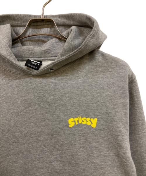stussy（ステューシー）stussy (ステューシー) ピースマーク バックプリントパーカー グレー サイズ:Lの古着・服飾アイテム