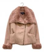 ARMANI JEANSアルマーニジーンズ）の古着「ファー付ムートンジャケット」｜ピンク