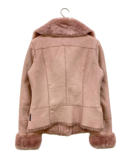 ARMANI JEANS（アルマーニジーンズ）ARMANI JEANS (アルマーニジーンズ) ファー付ムートンジャケット ピンク サイズ:42の古着・服飾アイテム