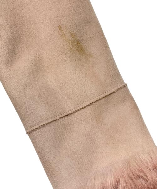 ARMANI JEANS（アルマーニジーンズ）ARMANI JEANS (アルマーニジーンズ) ファー付ムートンジャケット ピンク サイズ:42の古着・服飾アイテム