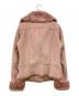 ARMANI JEANS (アルマーニジーンズ) ファー付ムートンジャケット ピンク サイズ:42：9000円