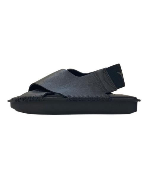 Y-3（ワイスリー）Y-3 (ワイスリー) ロゴストラップ スクエアサンダル ブラック サイズ:4の古着・服飾アイテム