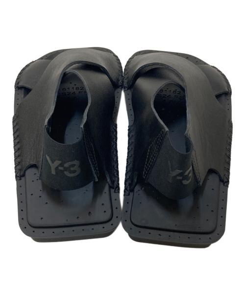 Y-3（ワイスリー）Y-3 (ワイスリー) ロゴストラップ スクエアサンダル ブラック サイズ:4の古着・服飾アイテム
