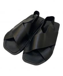 Y-3（ワイスリー）の古着「ロゴストラップ スクエアサンダル」｜ブラック