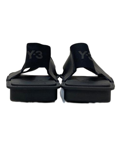 Y-3（ワイスリー）Y-3 (ワイスリー) ロゴストラップ スクエアサンダル ブラック サイズ:7の古着・服飾アイテム