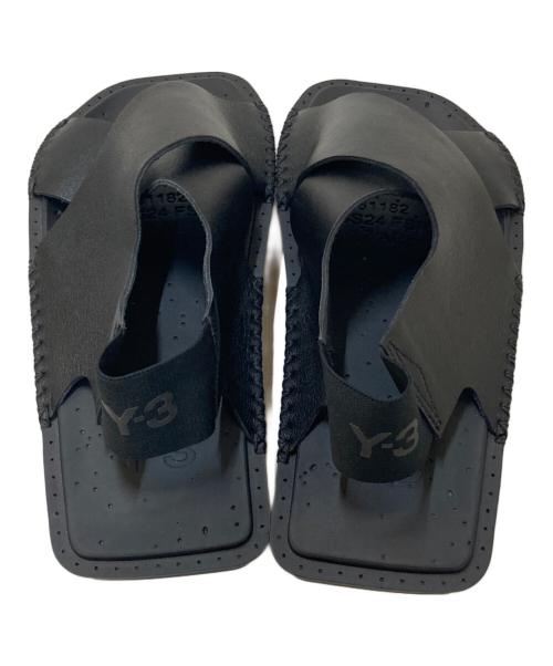 Y-3（ワイスリー）Y-3 (ワイスリー) ロゴストラップ スクエアサンダル ブラック サイズ:7の古着・服飾アイテム