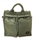 PORTERポーター）の古着「PX TANKER 2WAY VERTICAL TOTE BAG (M)」｜カーキ