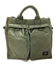 PORTER（ポーター）の古着「PX TANKER 2WAY VERTICAL TOTE BAG (M)」｜カーキ