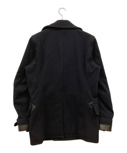 NIGEL CABOURN（ナイジェルケーボン）NIGEL CABOURN (ナイジェルケーボン) レザー切替メルトンコート ネイビー サイズ:46の古着・服飾アイテム