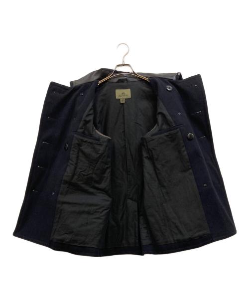 NIGEL CABOURN（ナイジェルケーボン）NIGEL CABOURN (ナイジェルケーボン) レザー切替メルトンコート ネイビー サイズ:46の古着・服飾アイテム