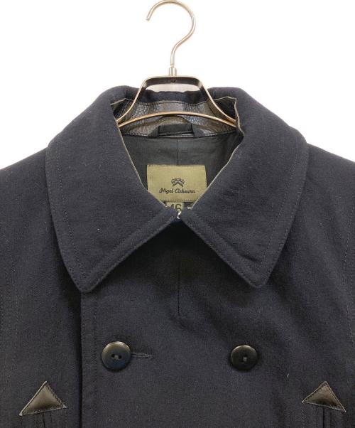 NIGEL CABOURN（ナイジェルケーボン）NIGEL CABOURN (ナイジェルケーボン) レザー切替メルトンコート ネイビー サイズ:46の古着・服飾アイテム
