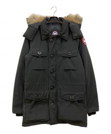 CANADA GOOSE（カナダグース）の古着「JASPER ファー付 レザー切替ダウンジャケット」｜ブラック