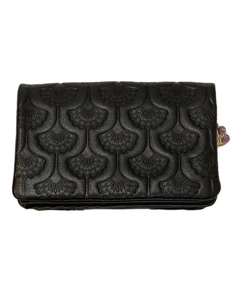 ANNA SUI（アナスイ）ANNA SUI (アナスイ) がま口二つ折りレザーウォレット ブラックの古着・服飾アイテム