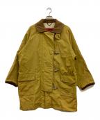 SEVENTYセブンティ）の古着「レザー切替ファイヤーマンコート」｜イエロー