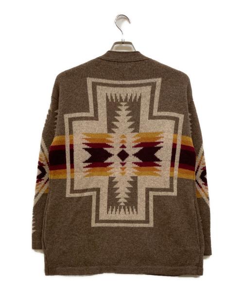 PENDLETON（ペンドルトン）PENDLETON (ペンドルトン) 総柄カ－ディガン ブラウン サイズ:Ｍの古着・服飾アイテム