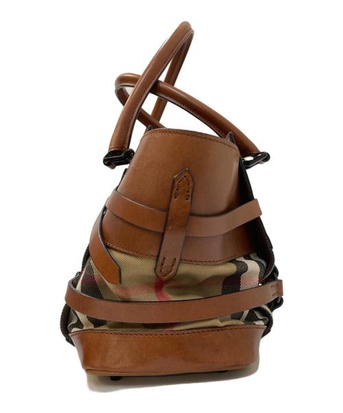 BURBERRY（バーバリー）BURBERRY (バーバリー) ノバチェックハ レザー切替トートバッグ ブラウン サイズ:下記参照の古着・服飾アイテム