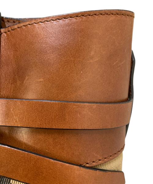 BURBERRY（バーバリー）BURBERRY (バーバリー) ノバチェックハ レザー切替トートバッグ ブラウン サイズ:下記参照の古着・服飾アイテム