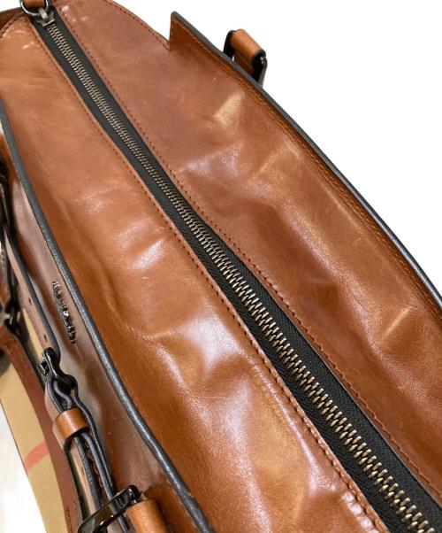 BURBERRY（バーバリー）BURBERRY (バーバリー) ノバチェックハ レザー切替トートバッグ ブラウン サイズ:下記参照の古着・服飾アイテム