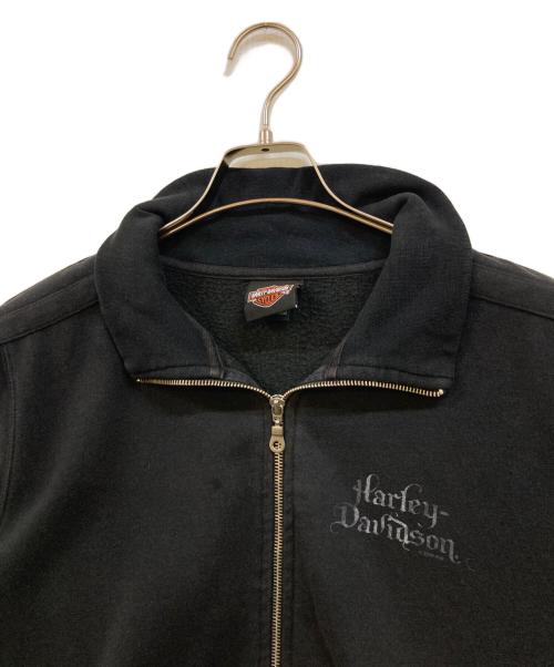 HARLEY-DAVIDSON（ハーレーダビッドソン）HARLEY-DAVIDSON (ハーレーダビッドソン) ジップアップスウェット ブラック サイズ:Ｌの古着・服飾アイテム