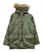 AVIREXアヴィレックス）の古着「Flight Jacket military jacket commercial fake fur」｜オリーブ