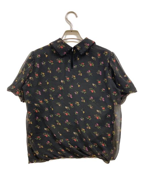 tricot COMME des GARCONS（トリココムデギャルソン）tricot COMME des GARCONS (トリココムデギャルソン) 花柄シアーブラウス ブラック サイズ:Sの古着・服飾アイテム