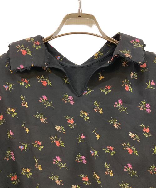 tricot COMME des GARCONS（トリココムデギャルソン）tricot COMME des GARCONS (トリココムデギャルソン) 花柄シアーブラウス ブラック サイズ:Sの古着・服飾アイテム
