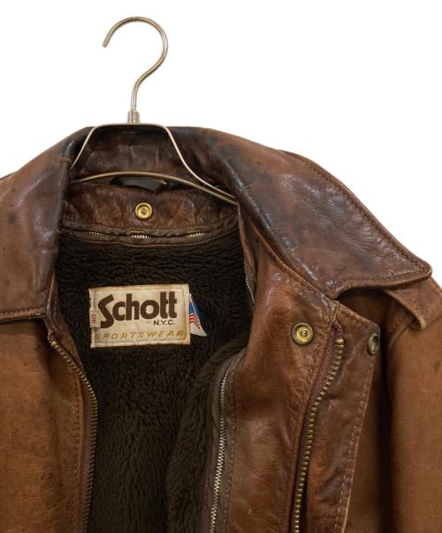 Schott（ショット）Schott (ショット) 80's A-2タイプ レザージャケット ブラウン サイズ:40の古着・服飾アイテム