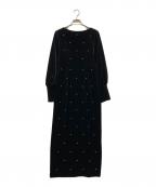 Ameriアメリ）の古着「BACK OPEN PEARL VELOUR DRESS」｜ブラック