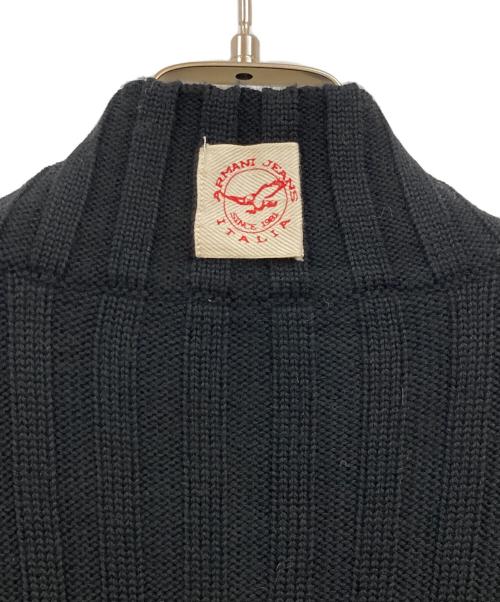 ARMANI JEANS（アルマーニジーンズ）ARMANI JEANS (アルマーニジーンズ) ドライバーズニット ブラック サイズ:Lの古着・服飾アイテム