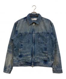 NOMANUAL（ノーマニュアル）の古着「WASHED DENIM TRUCKER JACKET」｜インディゴ