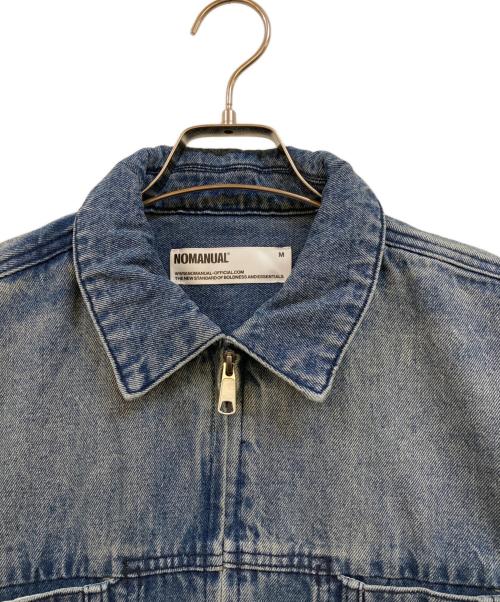 NOMANUAL（ノーマニュアル）NOMANUAL (ノーマニュアル) WASHED DENIM TRUCKER JACKET インディゴ サイズ:Ｍ 未使用品の古着・服飾アイテム