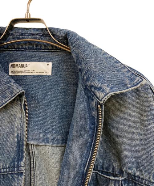 NOMANUAL（ノーマニュアル）NOMANUAL (ノーマニュアル) WASHED DENIM TRUCKER JACKET インディゴ サイズ:Ｍ 未使用品の古着・服飾アイテム