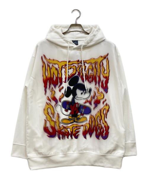 DISNEY（ディズニー）Disney (ディズニー) MaxSix (マックスシックス) HOT DIGGITY パーカー ホワイト サイズ:Ｍ 未使用品の古着・服飾アイテム