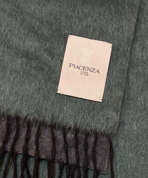 PIACENZA（ピアチェンツァ）PIACENZA (ピアチェンツァ) バイカラーマフラー グリーンの古着・服飾アイテム