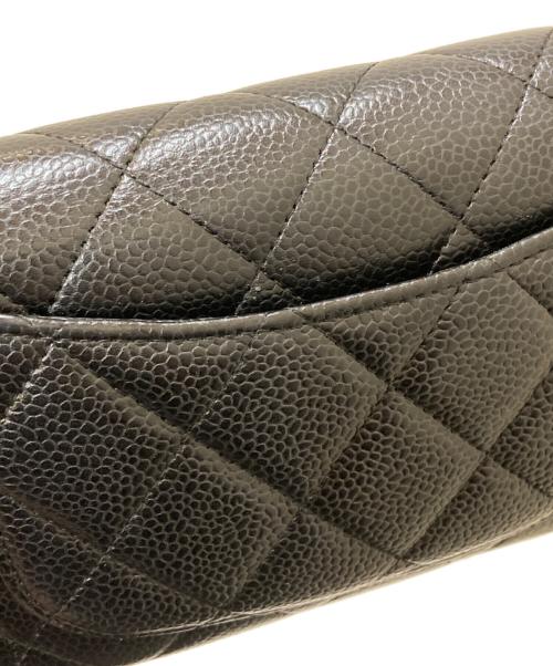 CHANEL（シャネル）CHANEL (シャネル) ココマーク マトラッセ キャビアスキン クラシック ロングフラップウォレット ブラックの古着・服飾アイテム