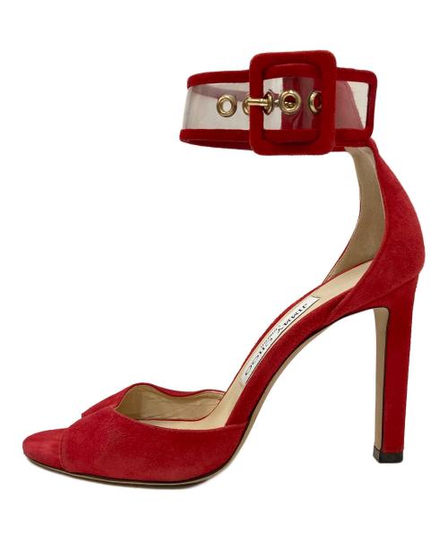 JIMMY CHOO（ジミーチュウ）JIMMY CHOO (ジミーチュウ) スウェードハイヒールパンプス レッド サイズ:36の古着・服飾アイテム